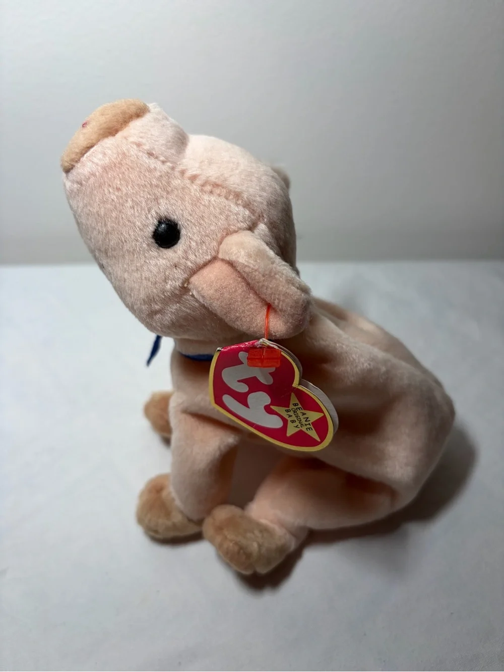 Ty Plush Pig Small Pet Toy in Light Pink with Red Tag